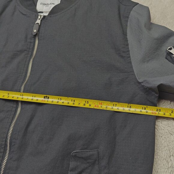 Goodfellow Tech Bomber Jacket Men's S Grey Utility Lightweight Lined Cotton - Picture 8 of 8